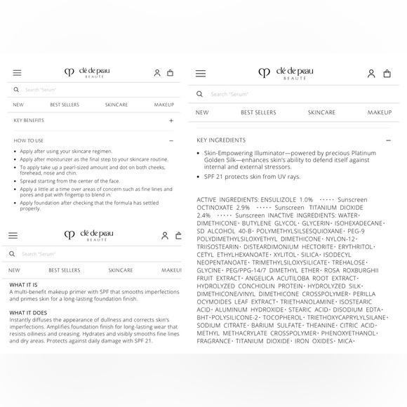 Clé de Peau Beauté Correcting Cream Veil Primer w SPF 21 Sunscreen - Picture 16 of 16